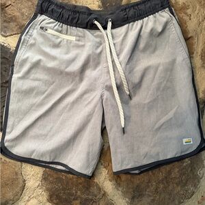Vuori Men's Light Gray with Black Trim Shorts